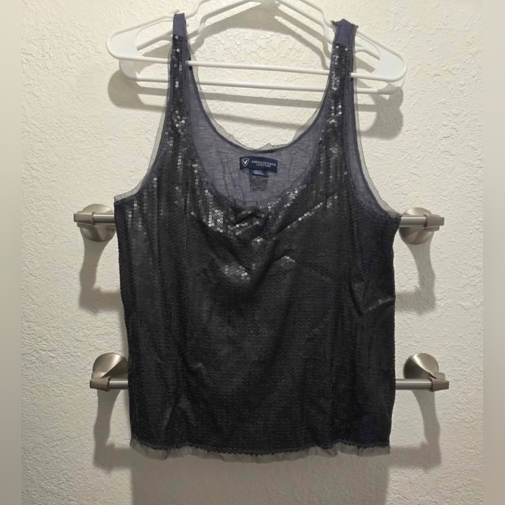 American Eagle Outfitters Sequin Camisole - Dark Gray